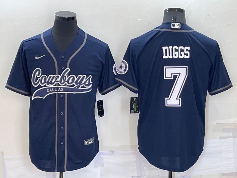 Men Dallas Cowboys 7 Diggs Blue Nike Co branded Jersey